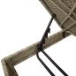 Preview: Sonnenliege mit Auflage Hellgrau 55x200x44 cm Poly Rattan