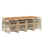 Preview: 9-tlg. Garten-Essgruppe mit Kissen Beige Poly Rattan