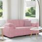 Preview: ARDEBO.de - Zweisitzer-Sofa Rosa 140 cm Samt