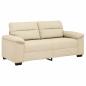 Preview: 2-Sitzer-Sofa Creme 140 cm Stoff