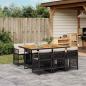 Preview: ARDEBO.de - 7-tlg. Garten-Essgruppe mit Kissen Schwarz Poly Rattan