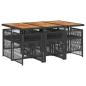 Preview: 7-tlg. Garten-Essgruppe mit Kissen Schwarz Poly Rattan