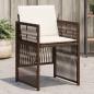 Preview: ARDEBO.de - Gartenstühle mit Kissen 4 Stk. Braun Poly Rattan