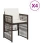 Preview: Gartenstühle mit Kissen 4 Stk. Braun Poly Rattan
