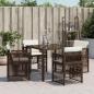 Preview: Gartenstühle mit Kissen 4 Stk. Braun Poly Rattan