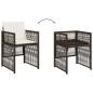 Preview: Gartenstühle mit Kissen 4 Stk. Braun Poly Rattan
