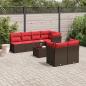 Preview: ARDEBO.de - 8-tlg. Garten-Sofagarnitur mit Kissen Braun Poly Rattan