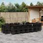 Preview: ARDEBO.de - 17-tlg. Garten-Essgruppe mit Kissen Schwarz Poly Rattan