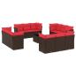 Preview: 13-tlg. Garten-Sofagarnitur mit Kissen Braun Poly Rattan