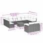 Preview: 13-tlg. Garten-Sofagarnitur mit Kissen Grau Poly Rattan