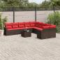 Preview: ARDEBO.de - 11-tlg. Garten-Sofagarnitur mit Kissen Braun Poly Rattan