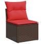 Preview: 11-tlg. Garten-Sofagarnitur mit Kissen Braun Poly Rattan