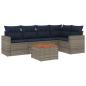 Preview: 6-tlg. Garten-Sofagarnitur mit Kissen Grau Poly Rattan