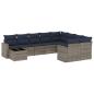 Preview: 10-tlg. Garten-Sofagarnitur mit Kissen Grau Poly Rattan