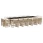 Preview: 17-tlg. Garten-Essgruppe mit Kissen Beige Poly Rattan