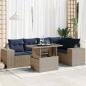 Preview: ARDEBO.de - 6-tlg. Garten-Sofagarnitur mit Kissen Schwarz Poly Rattan