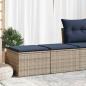 Preview: ARDEBO.de - 2-tlg. Garten-Sofagarnitur mit Kissen Grau Poly Rattan Akazie