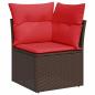 Preview: 6-tlg. Garten-Sofagarnitur mit Kissen Braun Poly Rattan Akazie