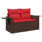 Preview: 9-tlg. Garten-Sofagarnitur mit Kissen Braun Poly Rattan Akazie