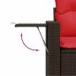 Preview: 9-tlg. Garten-Sofagarnitur mit Kissen Braun Poly Rattan Akazie