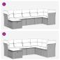 Preview: 7-tlg. Garten-Sofagarnitur mit Kissen Grau Poly Rattan
