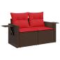 Preview: 4-tlg. Garten-Sofagarnitur mit Kissen Braun Poly Rattan