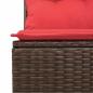 Preview: 4-tlg. Garten-Sofagarnitur mit Kissen Braun Poly Rattan