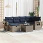 Preview: ARDEBO.de - 7-tlg. Garten-Sofagarnitur mit Kissen Grau Poly Rattan