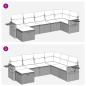 Preview: 7-tlg. Garten-Sofagarnitur mit Kissen Braun Poly Rattan