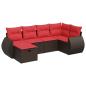 Preview: 6-tlg. Garten-Sofagarnitur mit Kissen Braun Poly Rattan