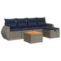 Preview: 6-tlg. Garten-Sofagarnitur mit Kissen Grau Poly Rattan