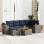 Preview: ARDEBO.de - 7-tlg. Garten-Sofagarnitur mit Kissen Grau Poly Rattan