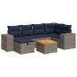 Preview: 7-tlg. Garten-Sofagarnitur mit Kissen Grau Poly Rattan