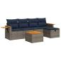 Preview: 6-tlg. Garten-Sofagarnitur mit Kissen Grau Poly Rattan