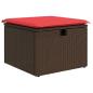 Preview: 10-tlg. Garten-Sofagarnitur mit Kissen Braun Poly Rattan