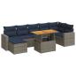 Preview: 8-tlg. Garten-Sofagarnitur mit Kissen Grau Poly Rattan