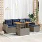 Preview: ARDEBO.de - 6-tlg. Garten-Sofagarnitur mit Kissen Grau Poly Rattan