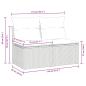 Preview: 2-tlg. Garten-Sofagarnitur mit Kissen Grau Poly Rattan Akazie