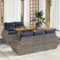 Preview: ARDEBO.de - 6-tlg. Garten-Sofagarnitur mit Kissen Grau Poly Rattan