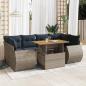 Preview: ARDEBO.de - 7-tlg. Garten-Sofagarnitur mit Kissen Grau Poly Rattan