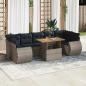 Preview: ARDEBO.de - 8-tlg. Garten-Sofagarnitur mit Kissen Grau Poly Rattan
