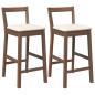 Preview: Barhocker mit Kissen 2 Stk. Braun Massivholz Gummibaum
