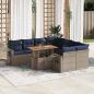Preview: ARDEBO.de - 9-tlg. Garten-Sofagarnitur mit Kissen Grau Poly Rattan