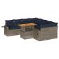 Preview: 9-tlg. Garten-Sofagarnitur mit Kissen Grau Poly Rattan