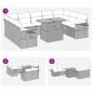Preview: 10-tlg. Garten-Sofagarnitur mit Kissen Grau Poly Rattan