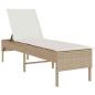 Preview: Sonnenliege mit Auflage Beige 55x200x44 cm Poly Rattan