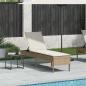 Preview: Sonnenliege mit Auflage Beige 55x200x44 cm Poly Rattan