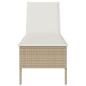 Preview: Sonnenliege mit Auflage Beige 55x200x44 cm Poly Rattan