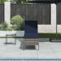 Preview: ARDEBO.de - Sonnenliege mit Auflage Grau 55x200x44 cm Poly Rattan