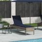 Preview: Sonnenliege mit Auflage Grau 55x200x44 cm Poly Rattan